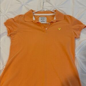 American Eagle Outfitters Vibrant Orange Polo